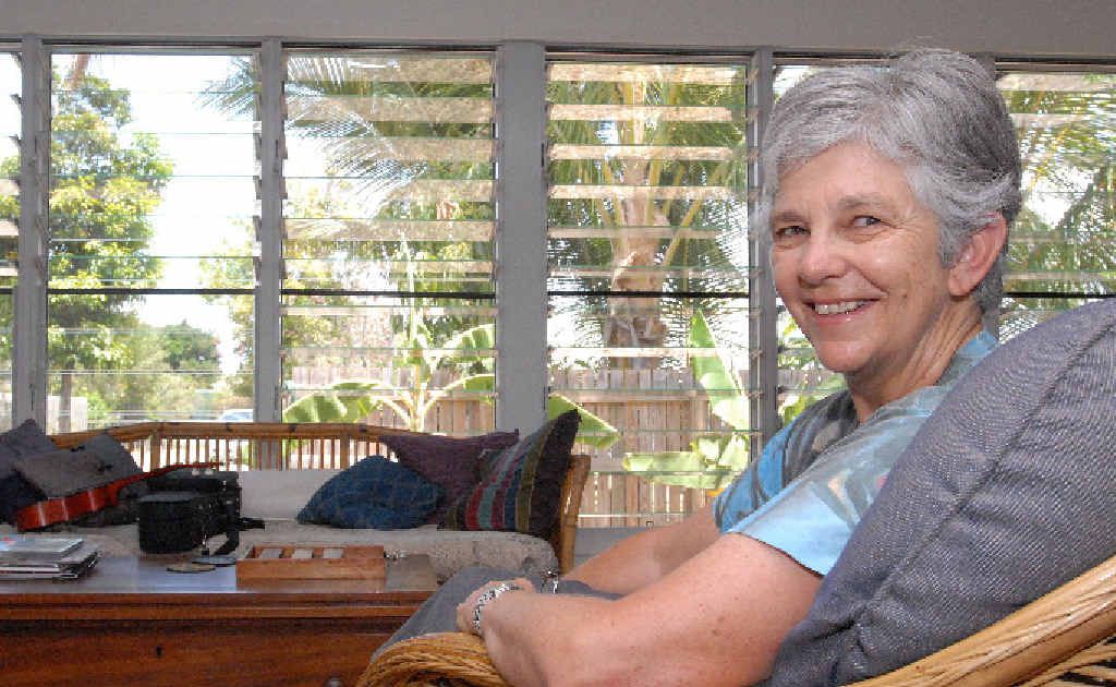 Margaret Lane has, with her husband Philip, built a home in North Mackay that is almost completely self-sustainable, buffering them from power price increases. Picture: Daily Mercury