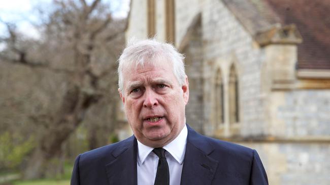 Prince Andrew makes a rare public appearance after the death of his father in April. Picture: AFP