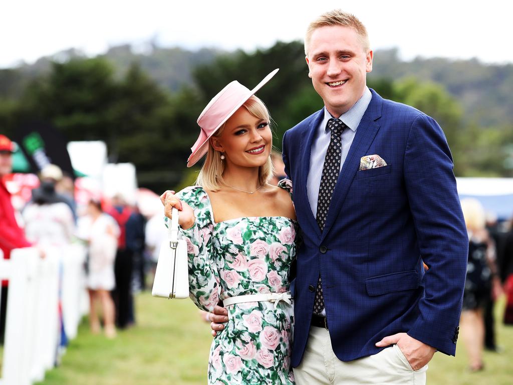 All the action from the Launceston Cup from Mowbray Racecourse. Lauren Kregor and Alex Britton. Picture: Zak Simmonds