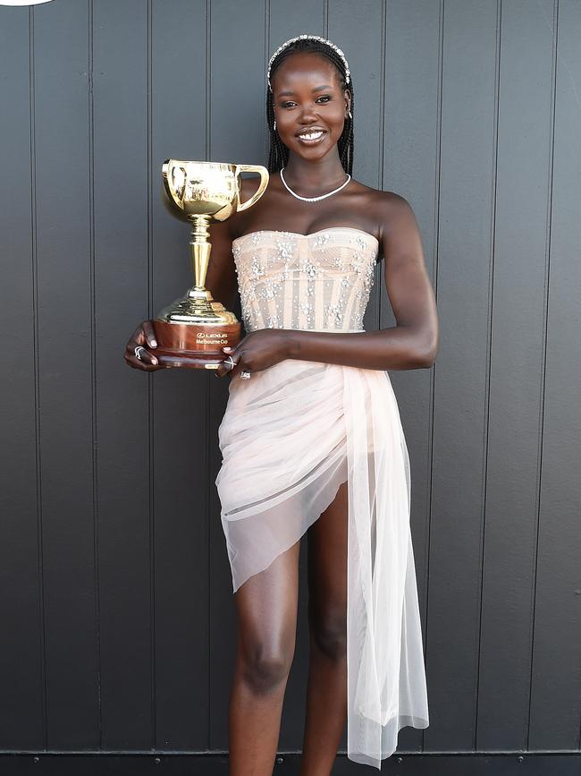 Adut Akech in the Lexus marquee. Photo: NCA NewsWire / Josie Hayden