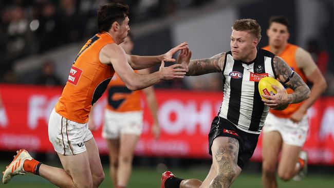 If Jordan De Goey plays like he did in the preliminary final, he might win the Norm Smith Medal. Picture: Michael Klein