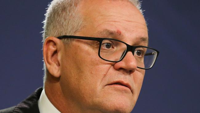 SYDNEY, AUSTRALIA - Newswire Photos- August 17, 2022: Former PM Scott Morrison addresses the media during a press conference in Sydney. Picture: Gaye Gerard / NCA Newswire