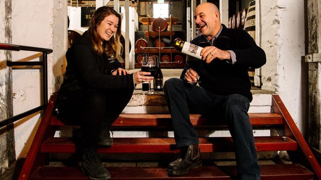 Mardi Eckert and senior winemaker Paul Hotker of Bleasdale Wines at Langhorne Creek, which has been voted top winery in our latest Messenger “best of” poll. Picture: Morgan Sette