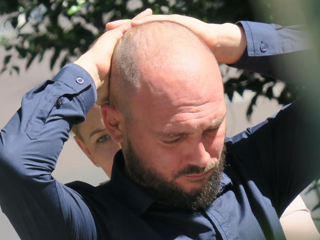 Anthony Steven Refalo outside Gosford District Court where he has pleaded guilty to manufacturing and supplying large commercial quantities of drugs and possessing precursor chemicals used to make drugs. Picture: NewsLocal