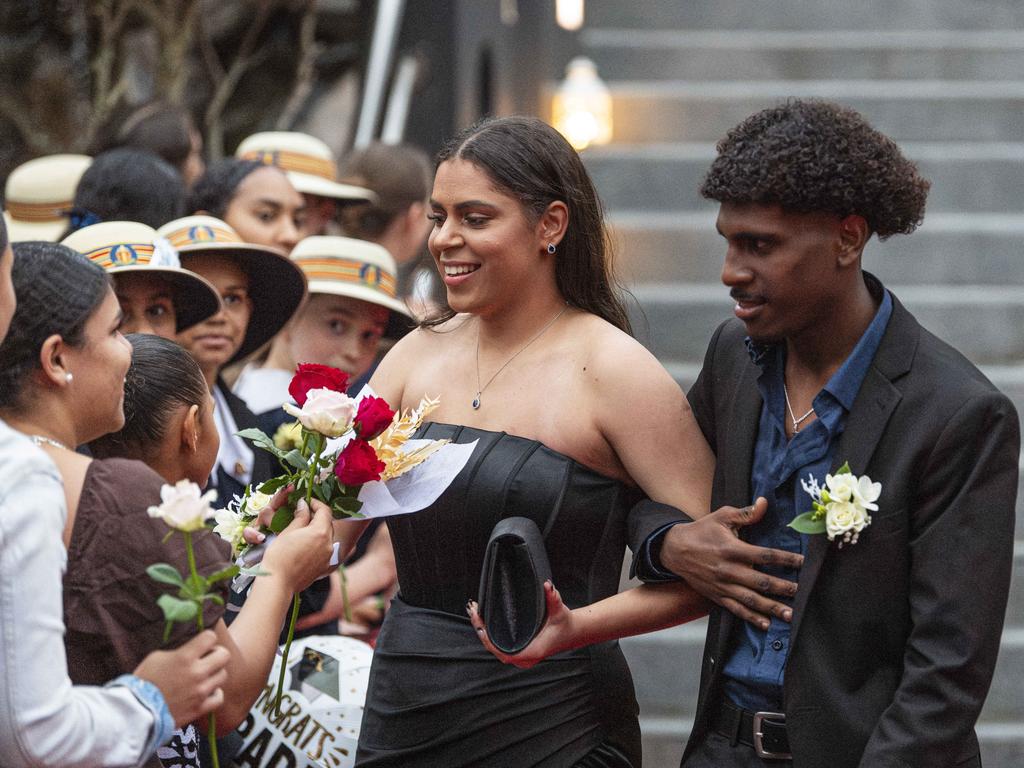 Aillira Neliman and partner William Kennedy arrive at The Glennie School formal at Picnic Point, Thursday, September 12, 2024. Picture: Kevin Farmer