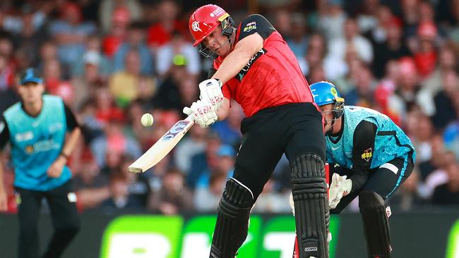 MELBOURNE, AUSTRALIA - JANUARY 02: Josh Brown of the Renegades bats during the BBL match between Melbourne Renegades and Adelaide Strikers at Marvel Stadium, on January 02, 2025, in Melbourne, Australia. (Photo by Kelly Defina/Getty Images)