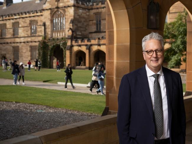 University of Sydney vice-chancellor Mark Scott in the university quadrangle. Why don’t Australians love their institutes of higher learning the way Americans love theirs? Photo: supplied