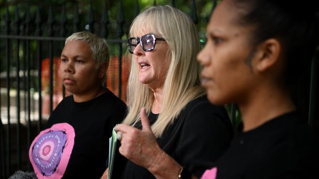 Human rights activist and prison reformer Debbie Kilroy at a protest at parliament. Picture: NCA NewsWire / Dan Peled