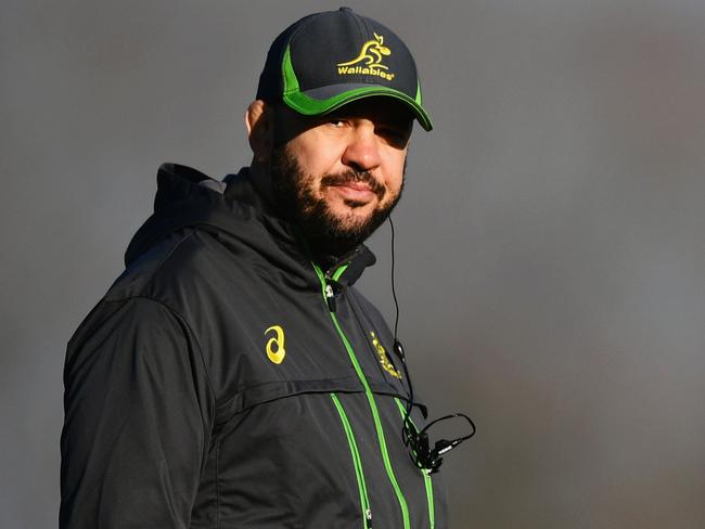 Michael Cheika during a Wallabies training session.