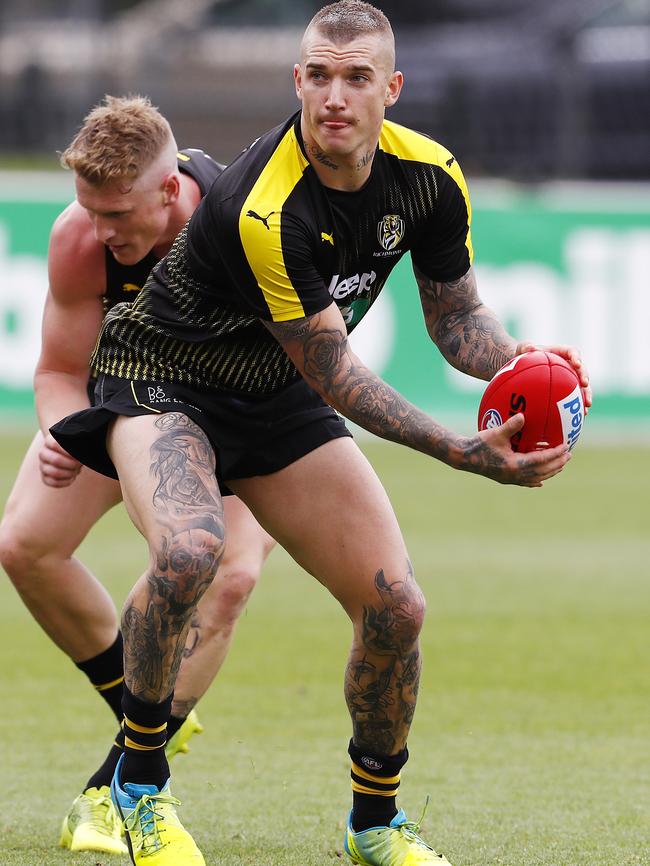 Dustin Martin returns to Punt Rd for pre-season training. Picture: Michael Klein