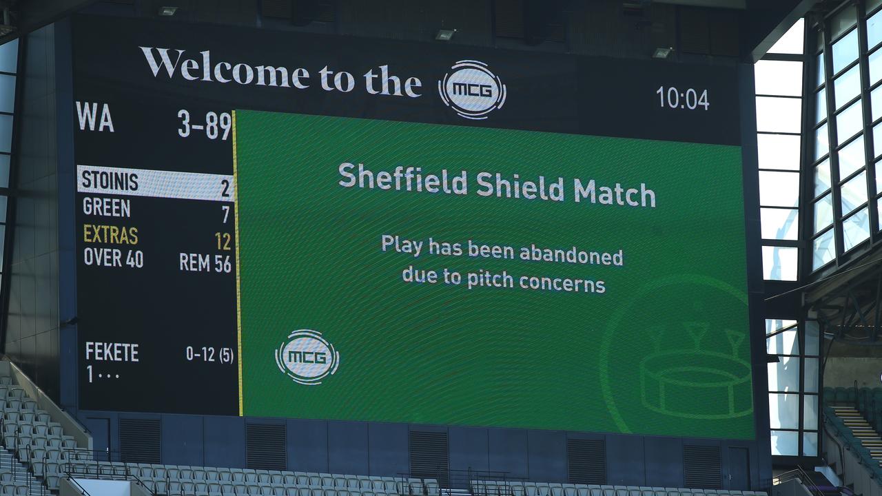 The Sheffield Shield match between Victoria and WA was abandoned.