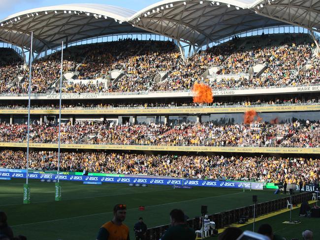 Crowd at Australia v's South Africa Rugby match at Adelaide Oval. Picture: Emma Brasier