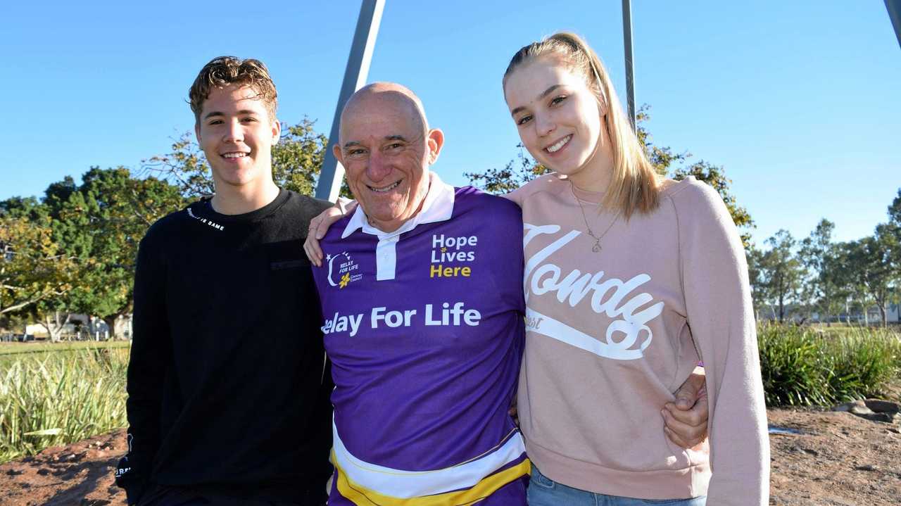 BLESSED: Ben Gaskin with his children Ben and Megan. Picture: Kristen Booth