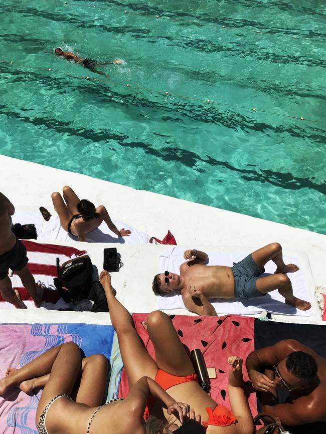 Sunbathers at Icebergs, Bondi. Pic: Paul Blackmore.