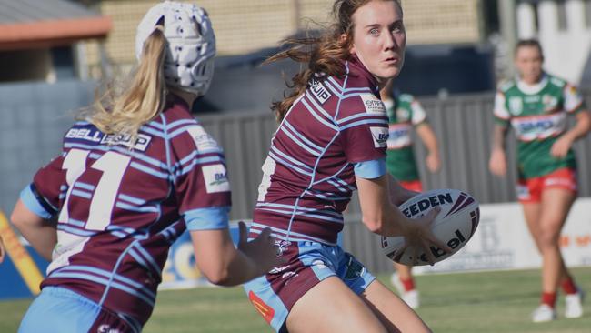 Fullback Tamika Upton playing for the Capras in the 2024 BMD Premiership season. Photo: Pam McKay