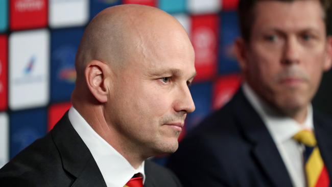 Crows coach Matthew Nicks. Picture: AAP Image/Kelly Barnes