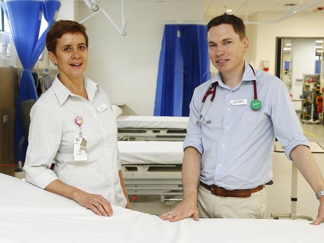 Prince of Wales Hospital gained an extension to its emergency department last year. Nurse unit manager emergency Liz Ryan and acting co-director of emergency Dr David Murphy. Picture: John Appleyard