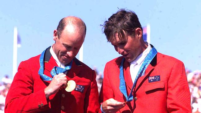 Andrew Hoy with Phillip Dutton – Hoy has won three Olympic gold medals. Picture: