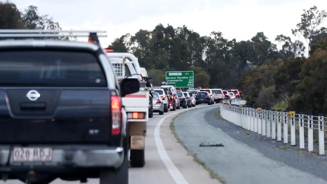 Traffic on the M1 at Coomera on the Gold Coast.