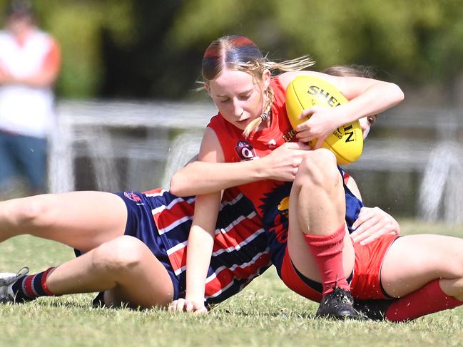 Action from Saturday's McDonaldâ€™s South East Queensland Youth Grand Finals played at Yeronga AFC. 2 September 2023. Picture, John Gass