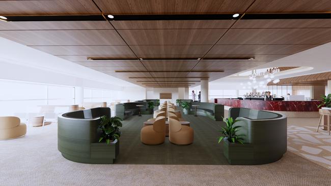 The move follows the airline pumping $100m into a massive revamp of its lounge network, including the refurbishment of the Adelaide lounge (pictured). Picture: Supplied