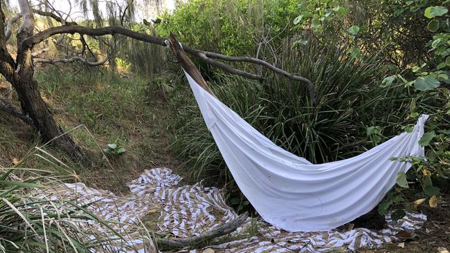 Homeless 'camps' in the dunes at Broadbeach.