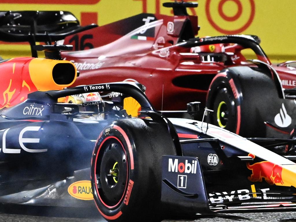 Max Verstappen, Charles Leclerc, pertarungan kejuaraan, Red Bull Racing, Ferrari, crash, Grand Prix Bahrain
