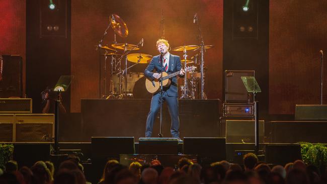 Ed Sheeran performing at Michael Gudinski's State Memorial Service.