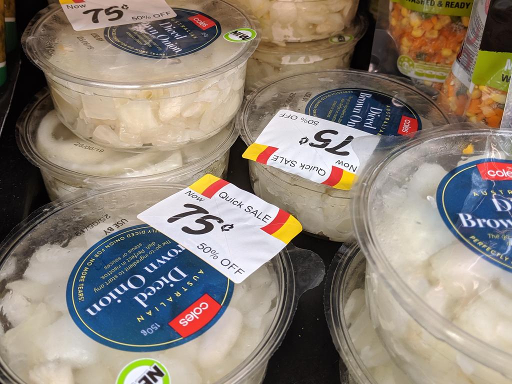 Coles is selling pre-chopped onions for $1.50.