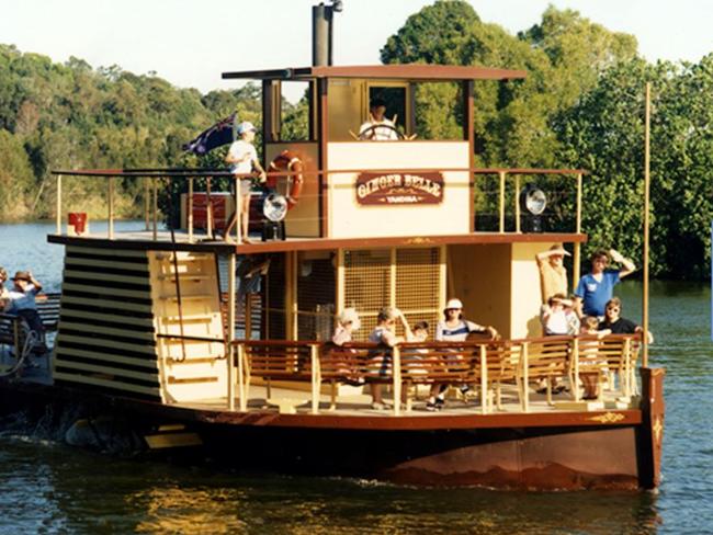 Paddle steamer ‘Ginger Belle’ on the Maroochy River at the Ginger Factory, Yandina, circa 1990. Picture: Visit Sunshine Coast