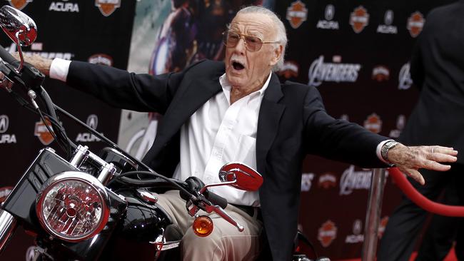 Stan Lee arrives at the premiere of The Avengers in Los Angeles in 2011. Picture: AP