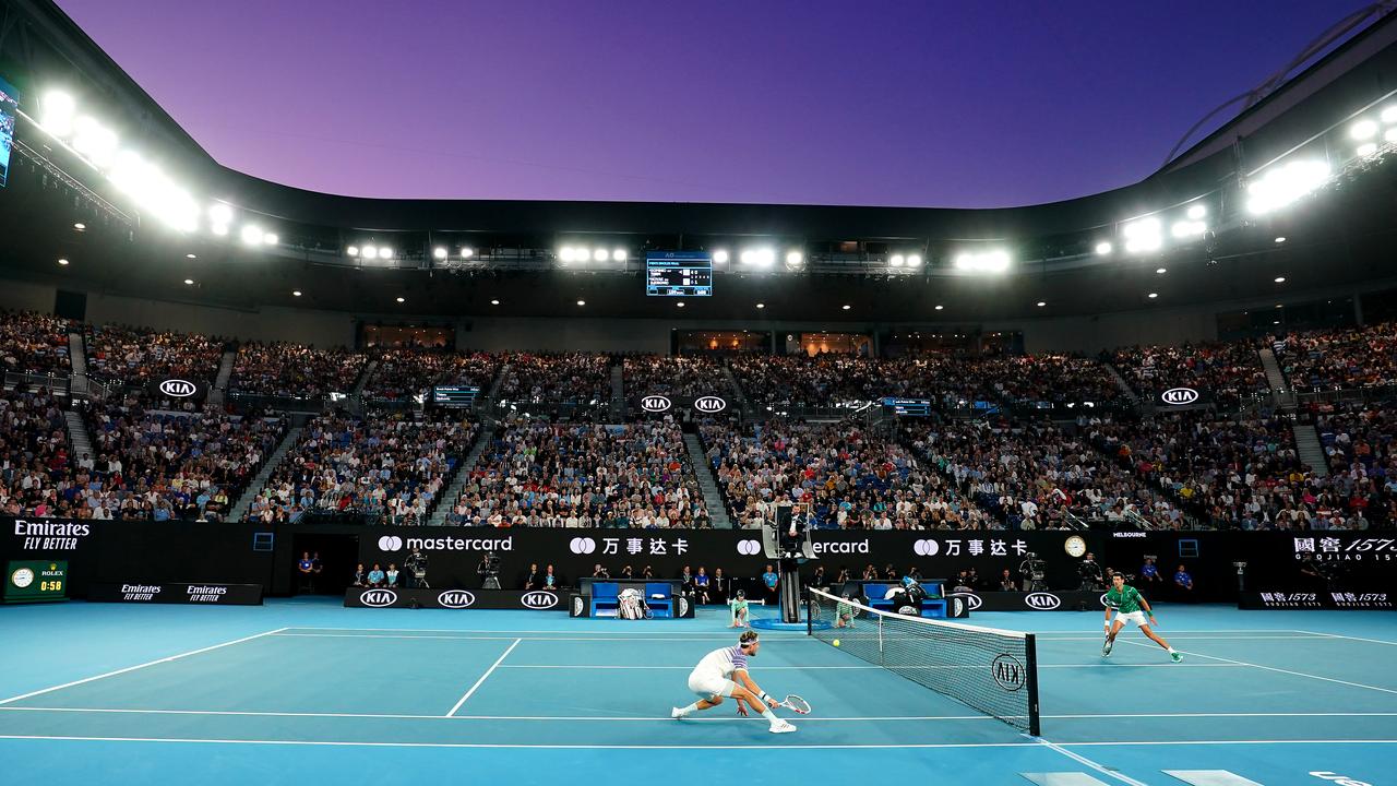 The 2020 men's singles final between Dominic Thiem and Novak Djokovic. Picture: AAP