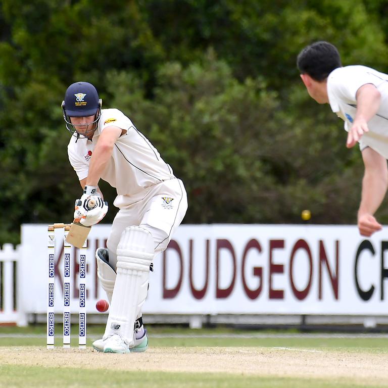 Valley batsman Jack Wildermuth Sci-Fleet Motors club cricket competition between Valley and Norths Saturday October 1, 2022. Picture, John Gass