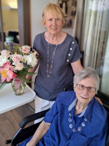 Grace Sneath celebrates turning 103 with her daughter Jynette Brumpton.