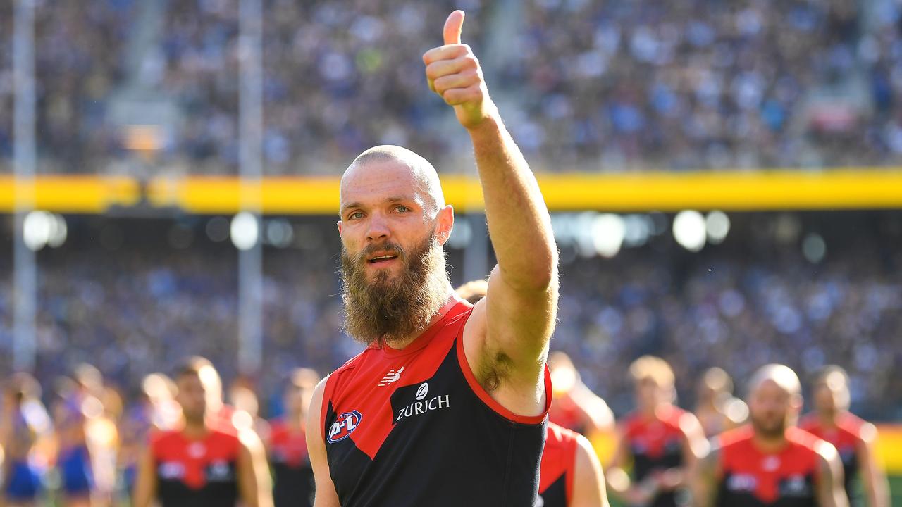 PERTH, AUSTRALIA - SEPTEMBER 22: Max Gawn of the Demons thanks the fans after the match during the 2018 AFL Second Preliminary Final match between the West Coast Eagles and the Melbourne Demons at Optus Stadium on September 22, 2018 in Perth, Australia. (Photo by Daniel Carson/AFL Media/Getty Images)