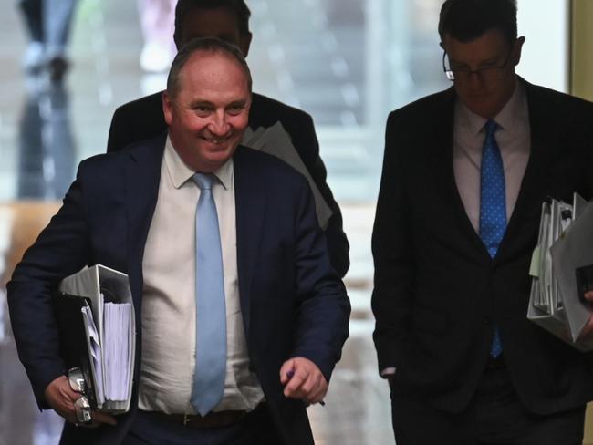 CANBERRA, AUSTRALIA - NewsWire Photos JUNE 23 2021: Deputy Prime Minister of Australia Barnaby Joyce arrives at Question Time at Parliament House in Canberra. Picture: NCA NewsWire / Martin Ollman