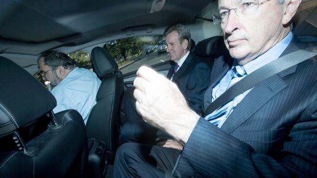 Former premier Barry O'Farrell with his planning minister, Brad Hazzard.