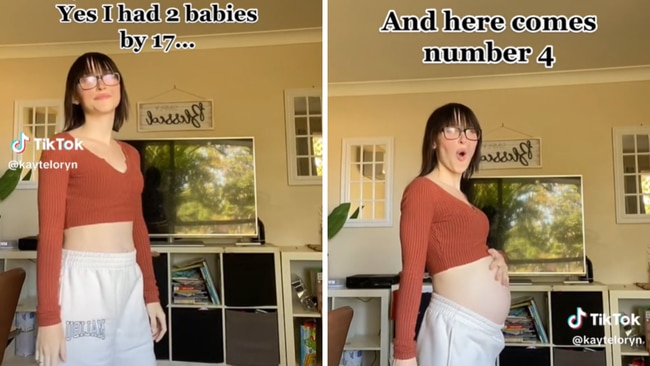 The young mum is expecting her fourth child. Source: TikTok/@kayteloryn