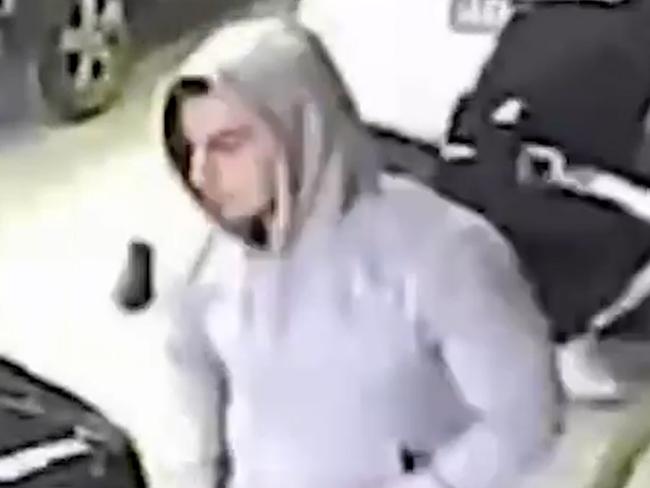 Sherwani caught on CCTV after bashing a man at a smash repair business in 2014. Picture: Supplied