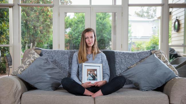 Claire Coulter, 21, speaks out about the death of her boyfriend, Christopher Boyden, in a motorbike crash on the West Gate Bridge. Picture: Stuart Walmsley