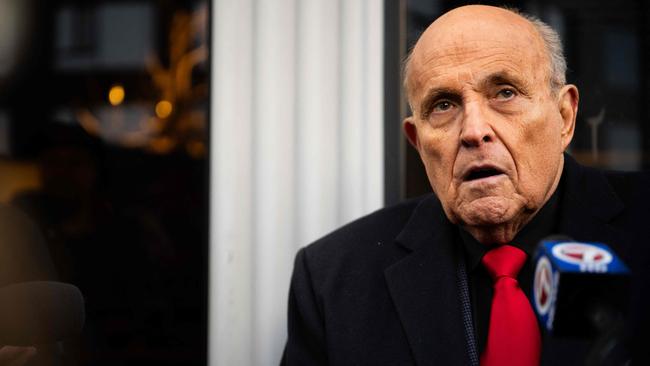 Rudy Giuliani, the former New York City mayor who joined Trump’s legal team, sometimes spoke to reporters about the hush-money payment. Picture: Brandon Bell/Getty Images North America/AFP