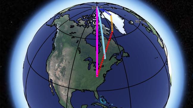 A model of changes to Earth's rotation. Picture: NASA