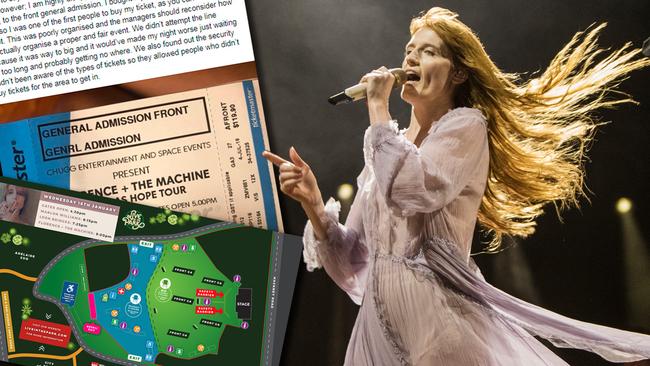 Ticketholders have vented online after confusion reigned over last night's Florence and the Machine show at Botanic Park. Picture: Simon Cross