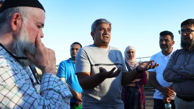 Customer Jawad Nawaz, centre, in Box Hill, Sydney. Picture: John Feder