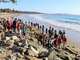 MAGIC DAY: A total of 96 walkers took on the walk from Brooms Head to Yamba to raise money and awareness for cystic fibrosis. Picture: LJ Hooker