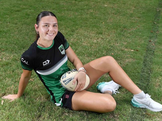 SunshineCoast female rugby league talent Georgia Bartlett who has just signed with the Brisbane Broncos NRLW side. Picture: Patrick Woods.