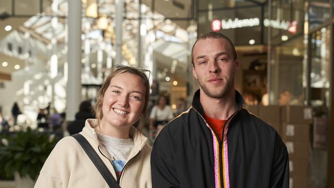 Hayley Mackereth William Allison at Burnside Shopping Centre in the Sturt electorate. Picture: Matt Loxton