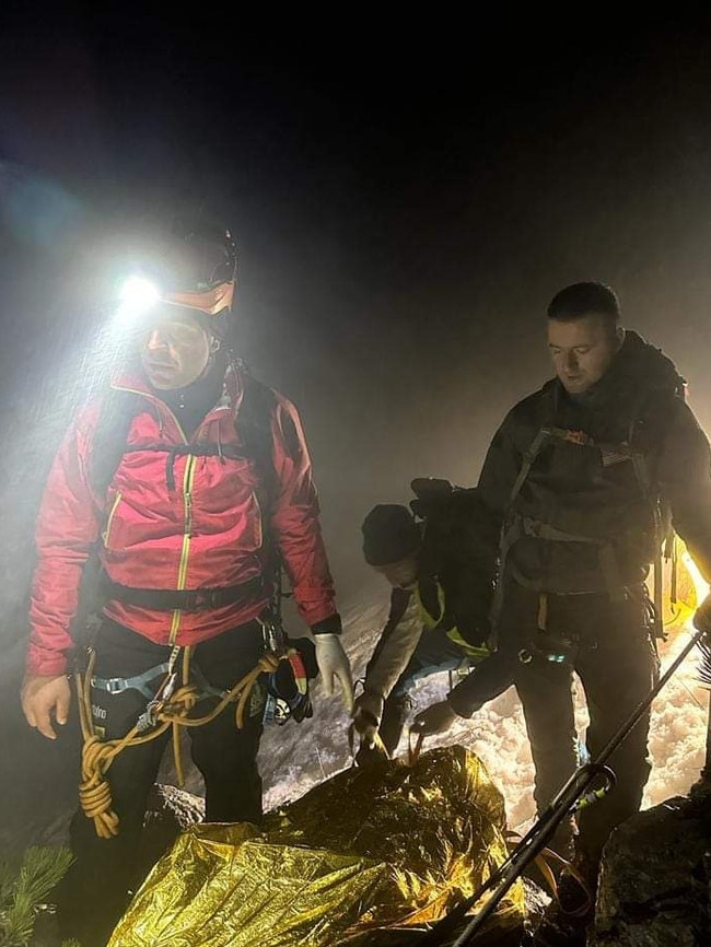 Albania Mountain Search and Rescue Crews scouring the Valbona to Theth path for Mr Twiss. Picture: Supplied