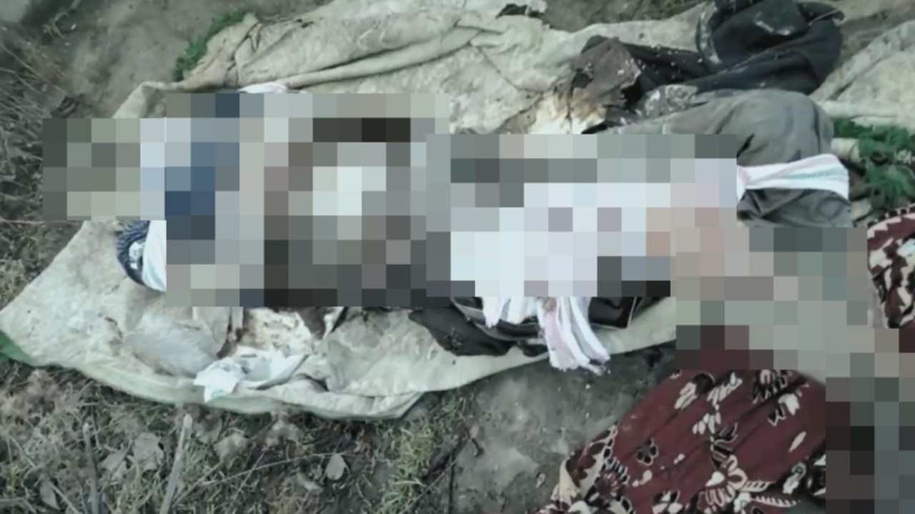 The corpse was lying on the couch and hidden by a blanket according to neighbours. Picture: ICTV