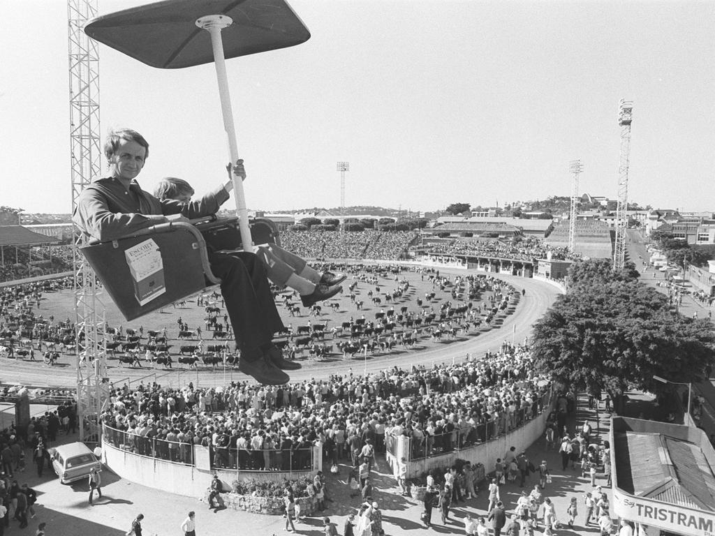 1971 - The best view of the Grand Parade was from chairlift at the Ekka. Picture: Jim Fenwick.